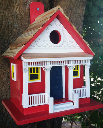 Home Bazaar Capitola Cottage Bird House, Red