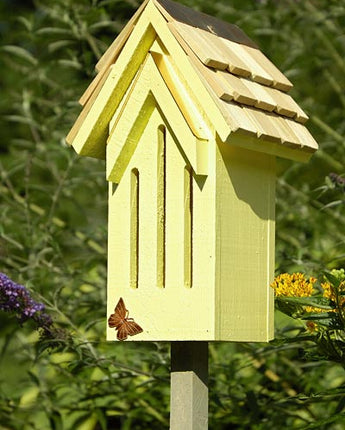 Heartwood Small Butterfly House & Pole, Yellow