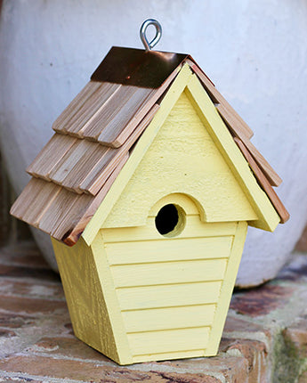 Heartwood Wren in the Wind Hanging Bird House, Yellow