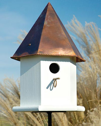 Heartwood Copper Songbird Deluxe Bird House, Brown Roof