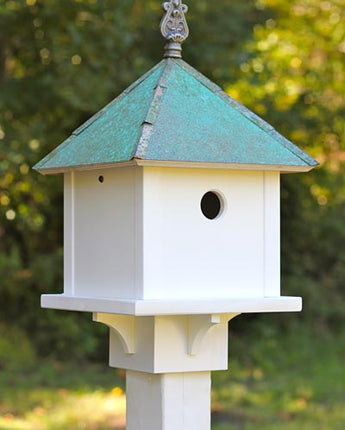 Heartwood Skybox Bird House with Verdigris Roof