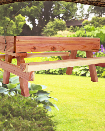 Amish Made Cedar Picnic Table Feeder