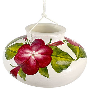 Lone Wolf Ceramic Hummingbird Feeder, Garnet Posy, 10 oz.