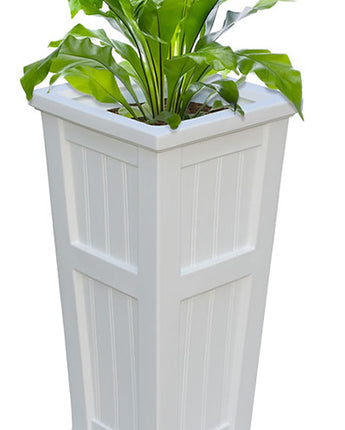 Mayne Cape Cod Tall Patio Planter, White, 15.5"L x 32"H