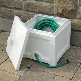 Mayne Fairfield Garden Hose Bin, White