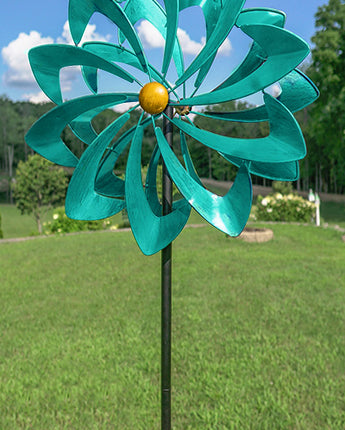 Marshall Kinetic Festival Wind Spinner, Turquoise, 94"H