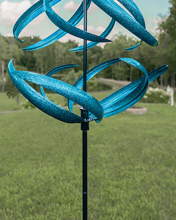 Marshall Kinetic Sphere Wind Spinner, Blue, 81.5"H