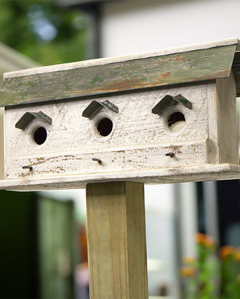 Nature Creations Barn Condo Bird House, White