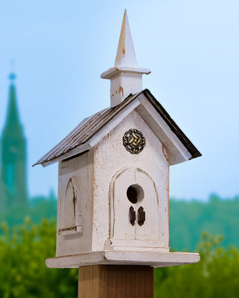 Nature Creations Country Chapel Bird House, White