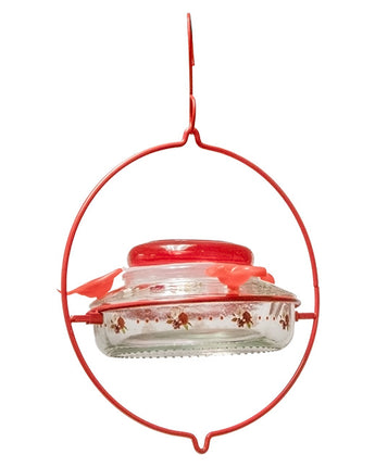 Nature's Way Decorative Glass Hummingbird Feeder, Crimson