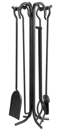 Panacea Steel Fireplace Tool Set, 5 Piece, Black