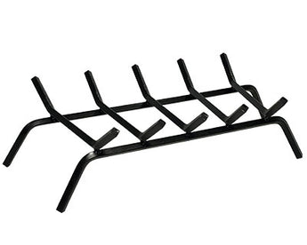 Panacea Wrought Iron Five Bar Fireplace Grate, Black, 23”