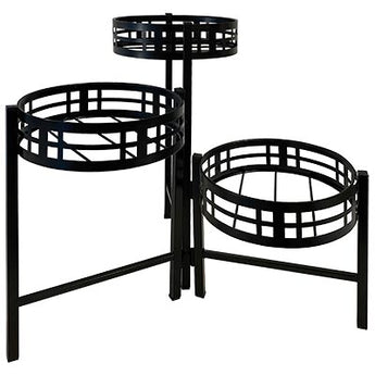 Panacea Mission 3-Tiered Folding Plant Stand, Black, 20.5"H