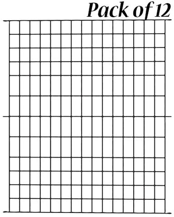 Panacea Square Grid Fence Panels, Black, 42"H, Pack of 12