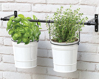 Panacea Vintage Milkhouse Planter Buckets with Hanging Bar