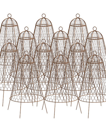 Panacea Rustic Wire Garden Cloches, 20"H, Pack of 12