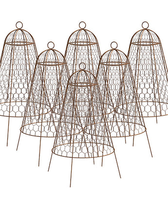 Panacea Rustic Wire Garden Cloches, 20"H, Pack of 6