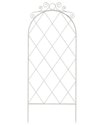 Panacea French Country Scroll Trellis, Aged White, 60"H