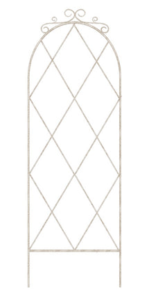 Panacea French Country Scroll Pot Trellis, Aged White, 36"H