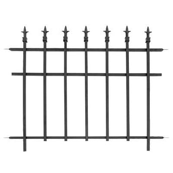 Panacea Classic Finial Fence Section, Black, 37"W x 30"H