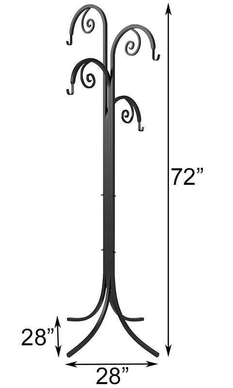 free standing hanging plant holder Panacea Four Way Scroll Hanger, Black, 72"H – Newtown Feed & Supply