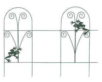 Panacea Folding Fence with Frogs, Green, 24"H, Pack of 10