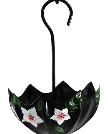 Parasol Botanica Handpainted Ant Moat, Black, White Hibiscus