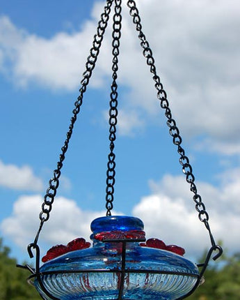 Parasol Bloom Hummingbird Feeder with Perch, Aqua, 16 oz.