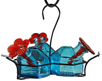 Parasol Bouquet-3 Hummingbird Feeder, Aqua, 10.5 oz.