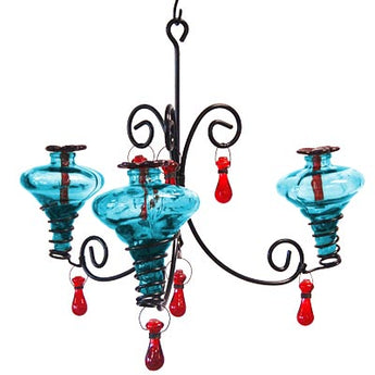 Parasol Mini-Blossom Chandelier, Aquamarine, 12 oz.