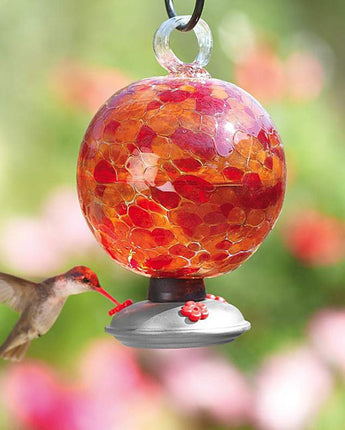 Dew Drop Hummingbird Feeder, Cinnabar, Red/Orange, 25 oz.