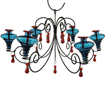 Parasol Grand Mini-Blossom Chandelier, Aqua, 24 oz.