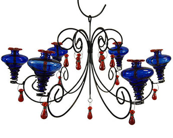 Parasol Grand Mini-Blossom Chandelier, Blue, 24 oz.