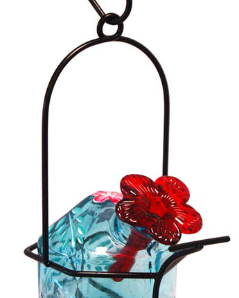 Parasol Botanica Lunch Pail Hummingbird Feeder, Aqua, 3.5 oz