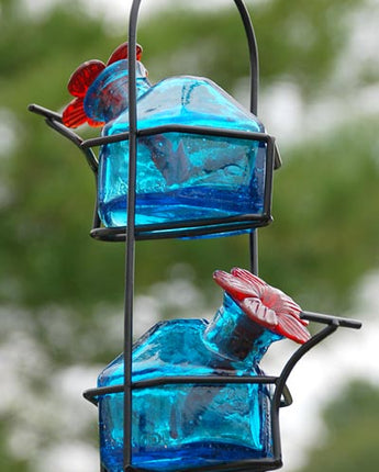 Parasol Lunch Pail Hummingbird Feeder, Small, Aqua, 7 oz.