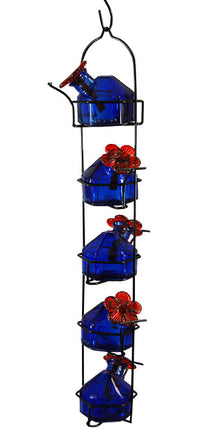 Parasol Lunch Pail Hummingbird Feeder, Tall, Blue, 17.5 oz.