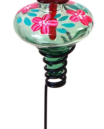 Mini-Blossom Botanica Staked Hummingbird Feeder, Green, 4 oz