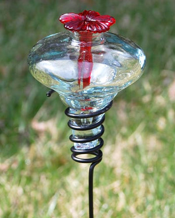 Mini-Blossom Hummingbird Feeder with Stake, Clear, 4 oz.