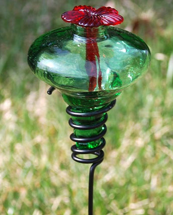 Mini-Blossom Hummingbird Feeder w/ Stake, Green, 4 oz.