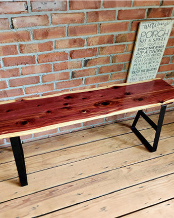 Cedar Live Edge Bench and Legs, 46"L, by Prime Retreat