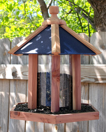 Amish Made Cedar & Recycled Plastic Gazebo Feeder, Blue