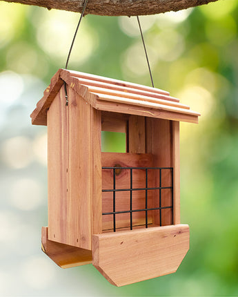 Amish Made Cedar Bird Blend Double Suet Feeder