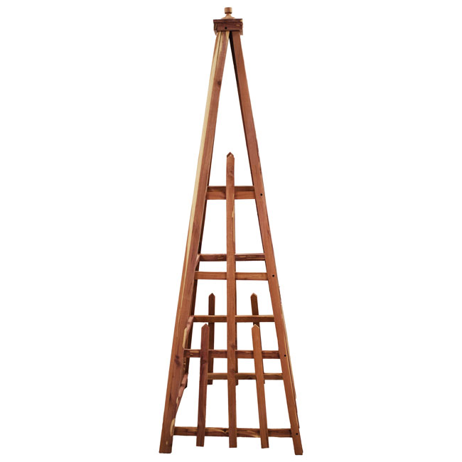 wooden tripod trellis Amish Made Large Cedar Pyramid Trellis by Prime Retreat, 72" – Newtown Feed & Supply