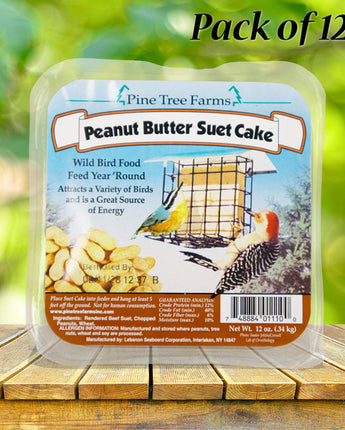 Pine Tree Farms Peanut Butter Suet Cake, 12 oz., Pack of 12
