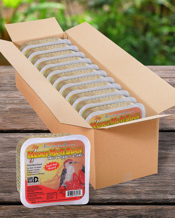 Pine Tree Never Melt Hot Pepper Suet Cake, 12 oz, Pack of 12