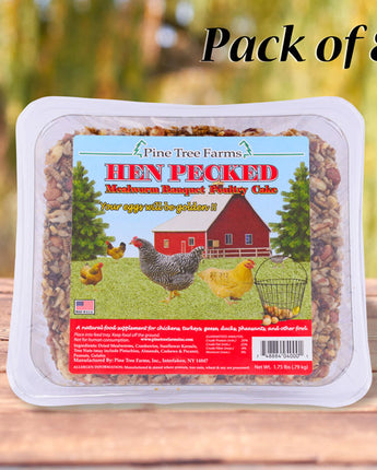 Pine Tree Farms Hen Pecked Mealworm Poultry Cakes, 8 Pack