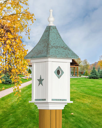 Royal Crowne Castle Birdhouse, Antique Copper Roof, Star