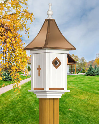Royal Crowne Castle Birdhouse, Copper Roof, Cross