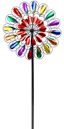 Kinetic Flower Wind Spinner, Multicolored, 83.25"H