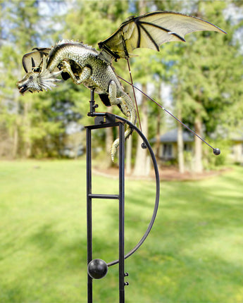 Staked Metal GIANT Flying Dragon Rocker, 70"H